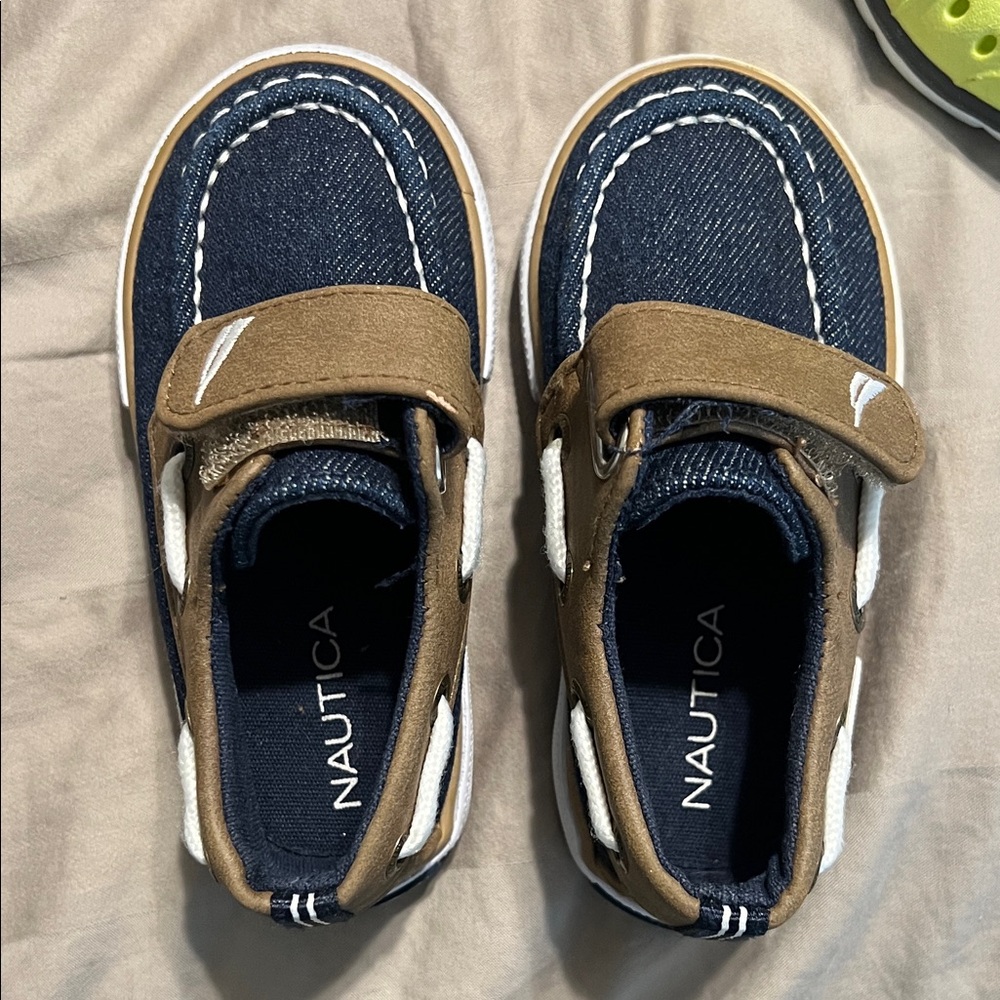 Nautica Kids' Brown and Navy Moccasins